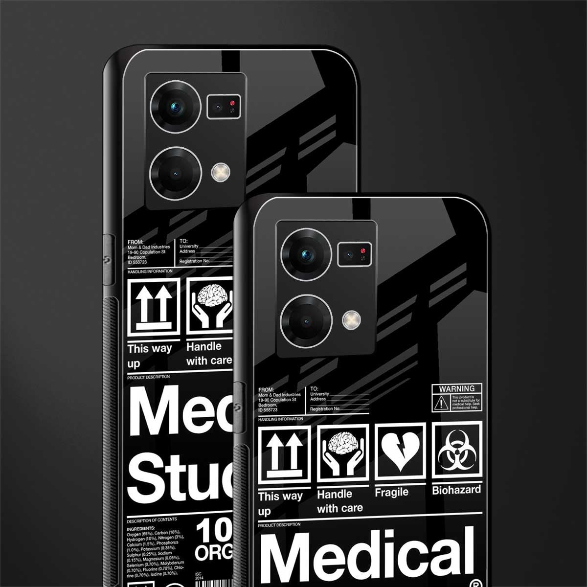 medical student back phone cover | glass case for oppo f21 pro 4g