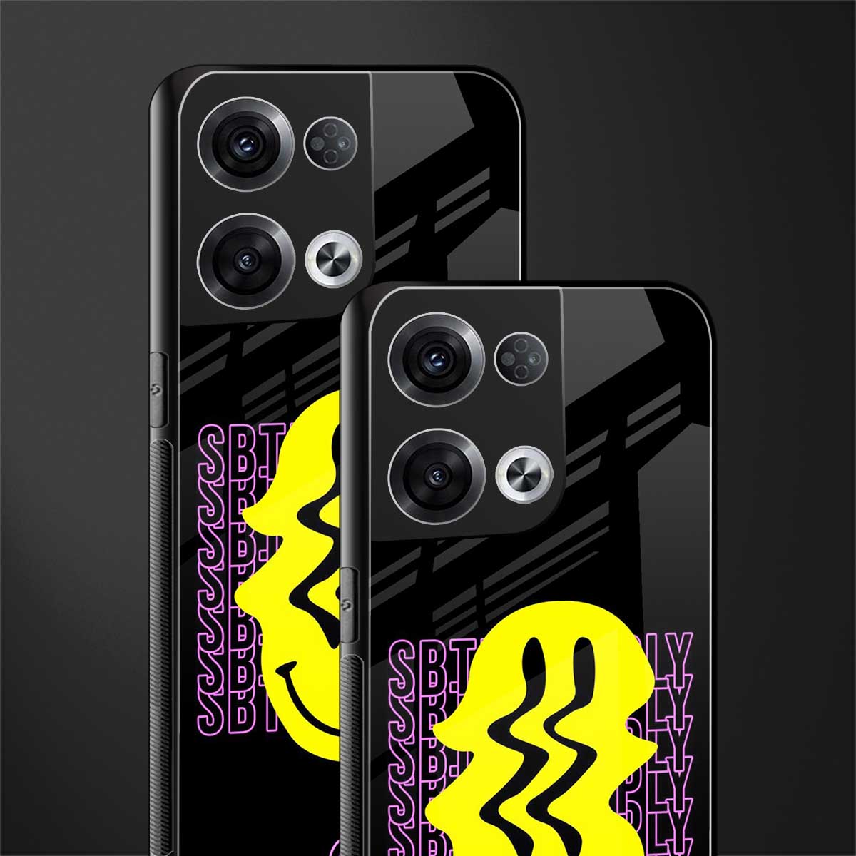 melt smile back phone cover | glass case for oppo reno 8 pro