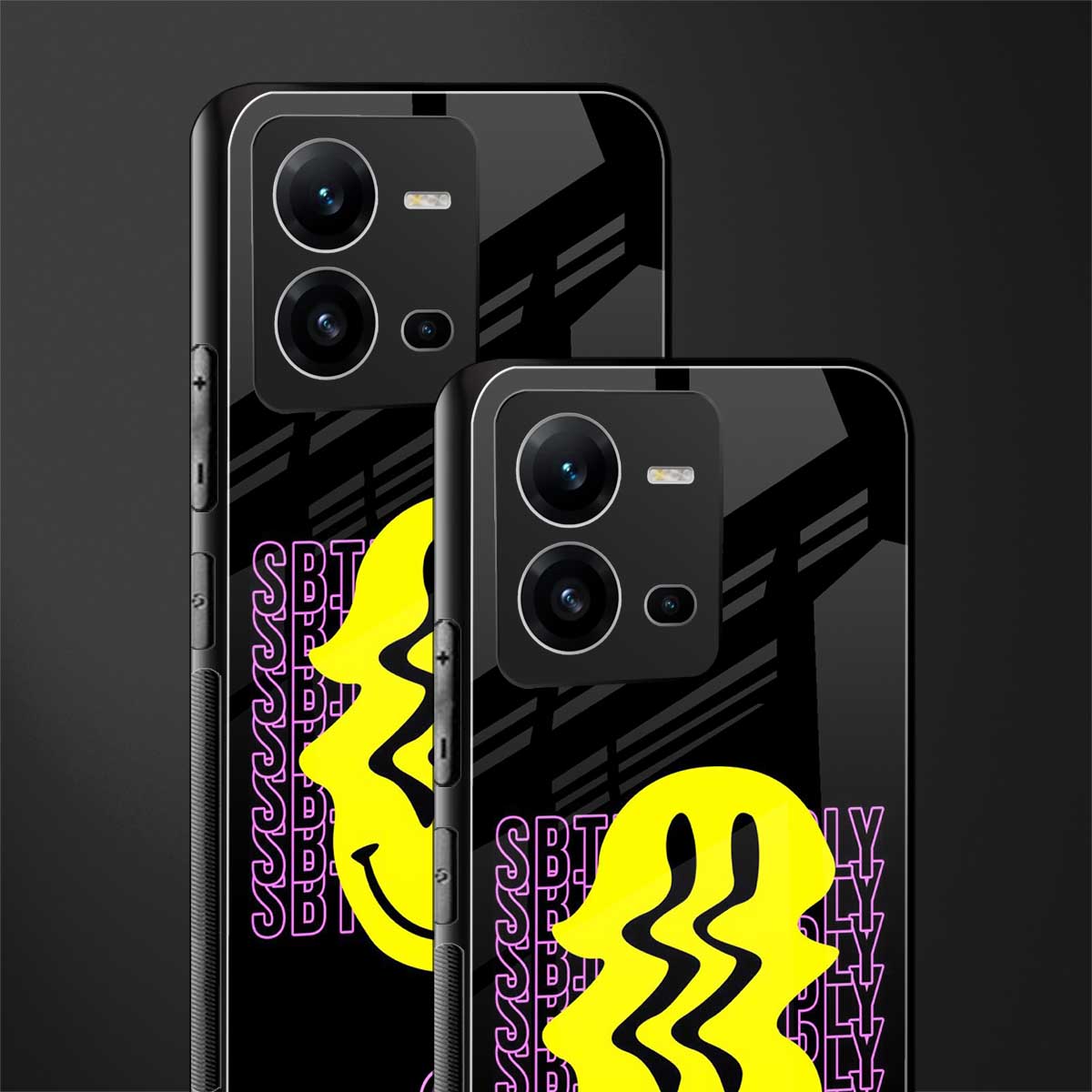 melt smile back phone cover | glass case for vivo v25-5g