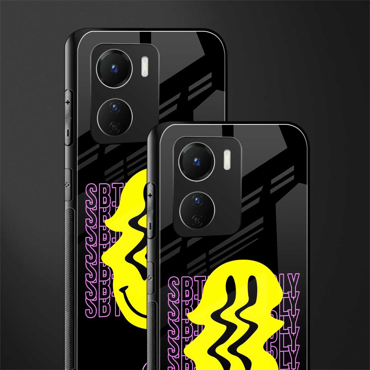 melt smile back phone cover | glass case for vivo y16