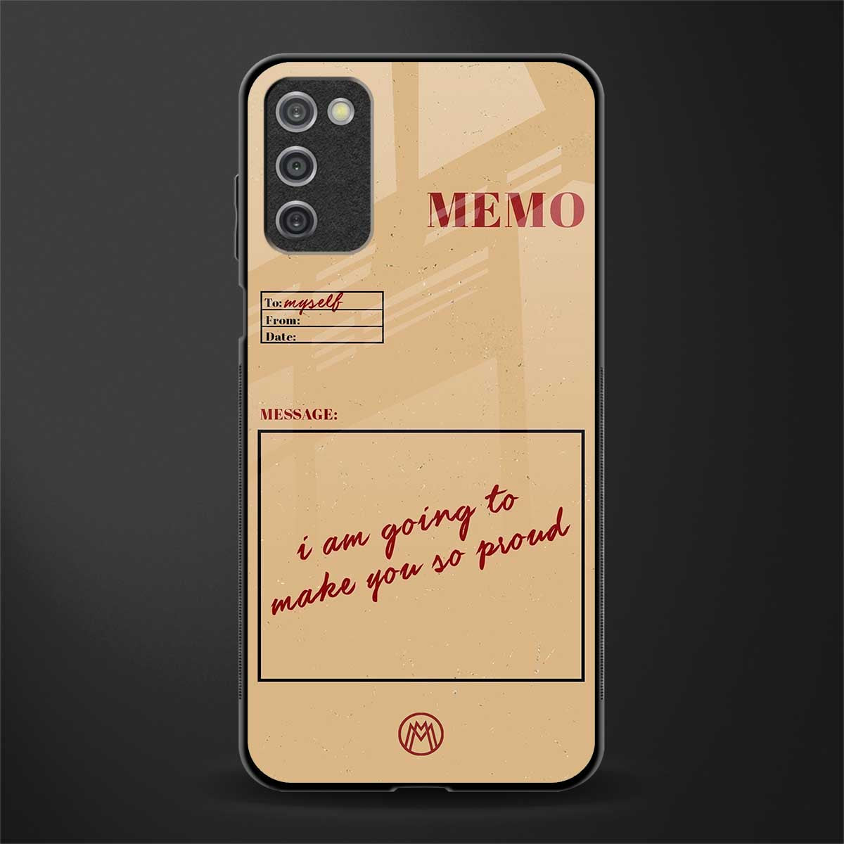 memo glass case for samsung galaxy a03s image