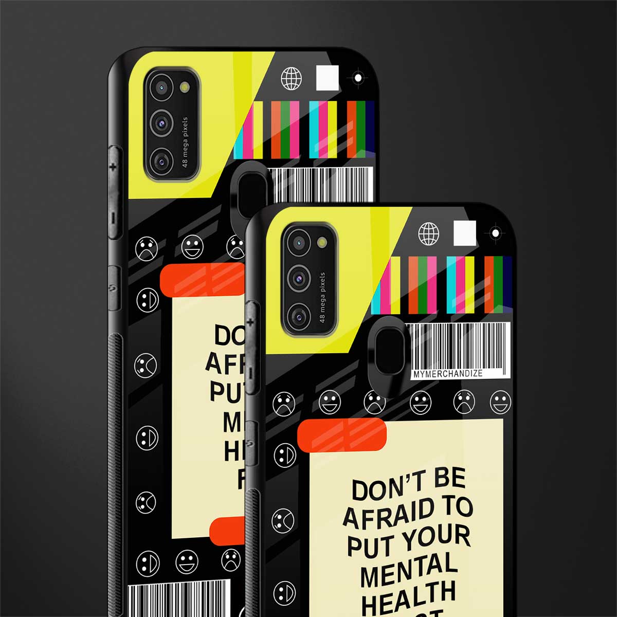 mental health glass case for samsung galaxy m21 image-2
