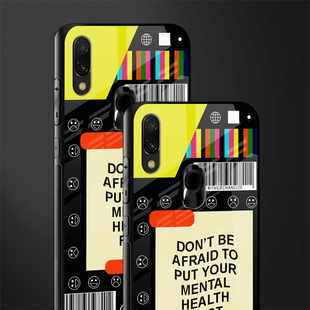 mental health glass case for redmi y3 image-2