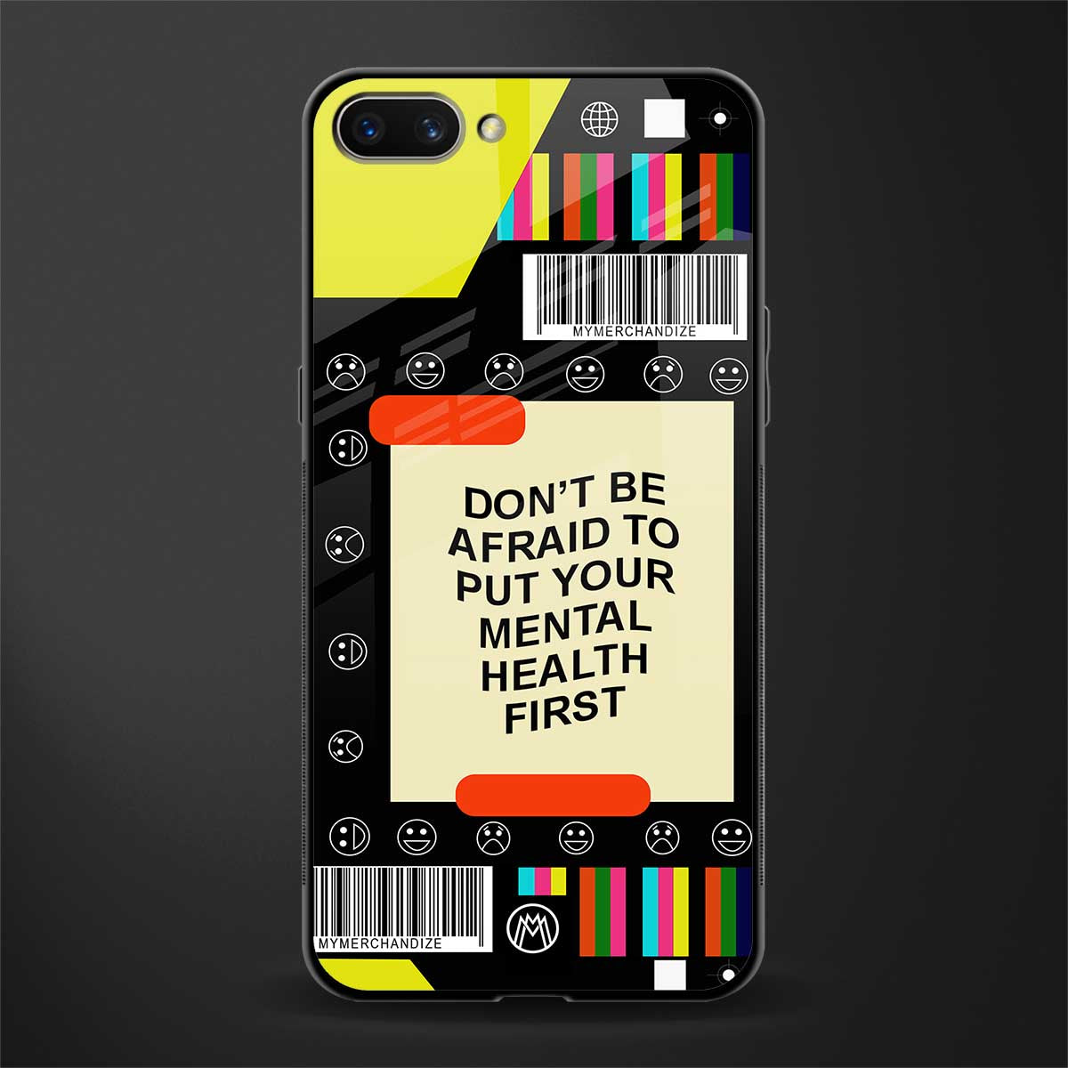 mental health glass case for realme c1 image