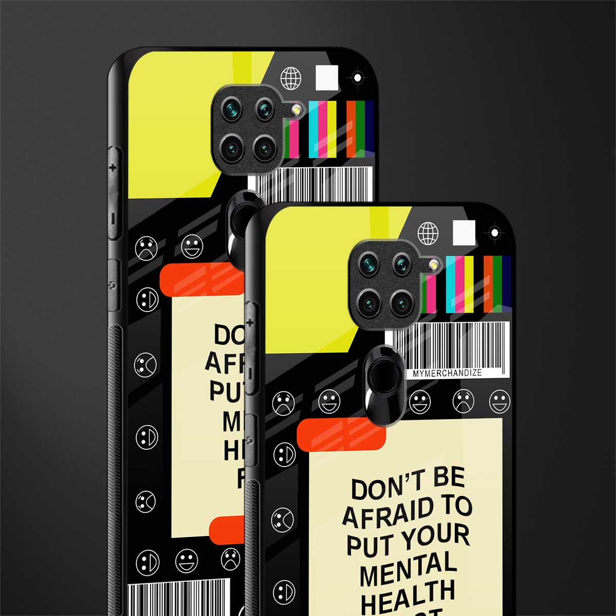 mental health glass case for redmi note 9 image-2