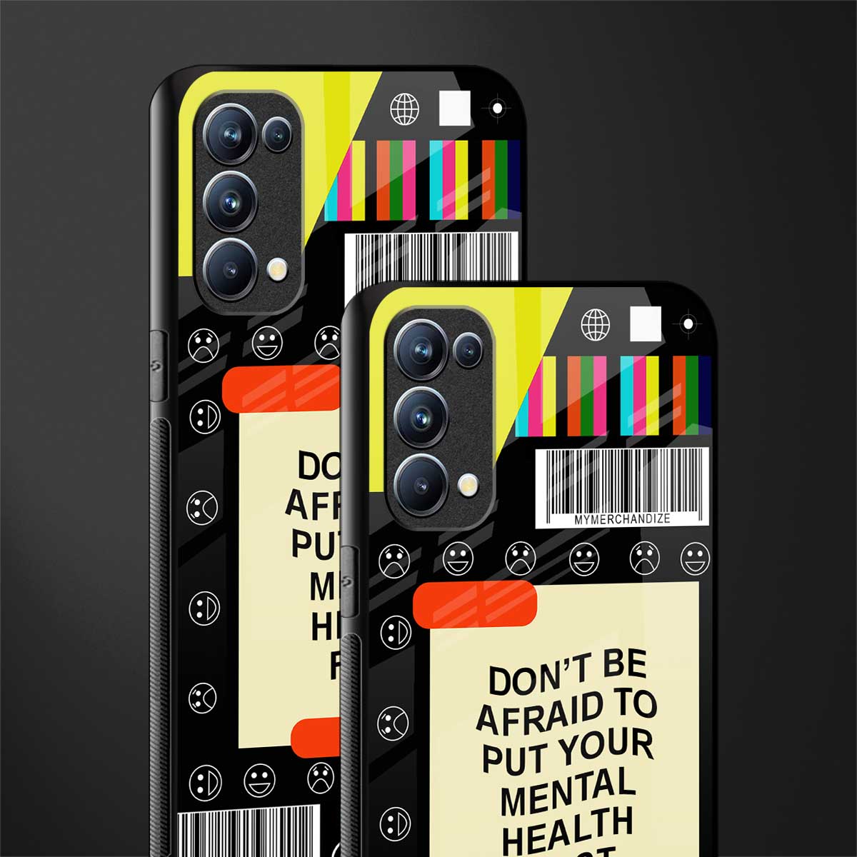 mental health back phone cover | glass case for oppo reno 5