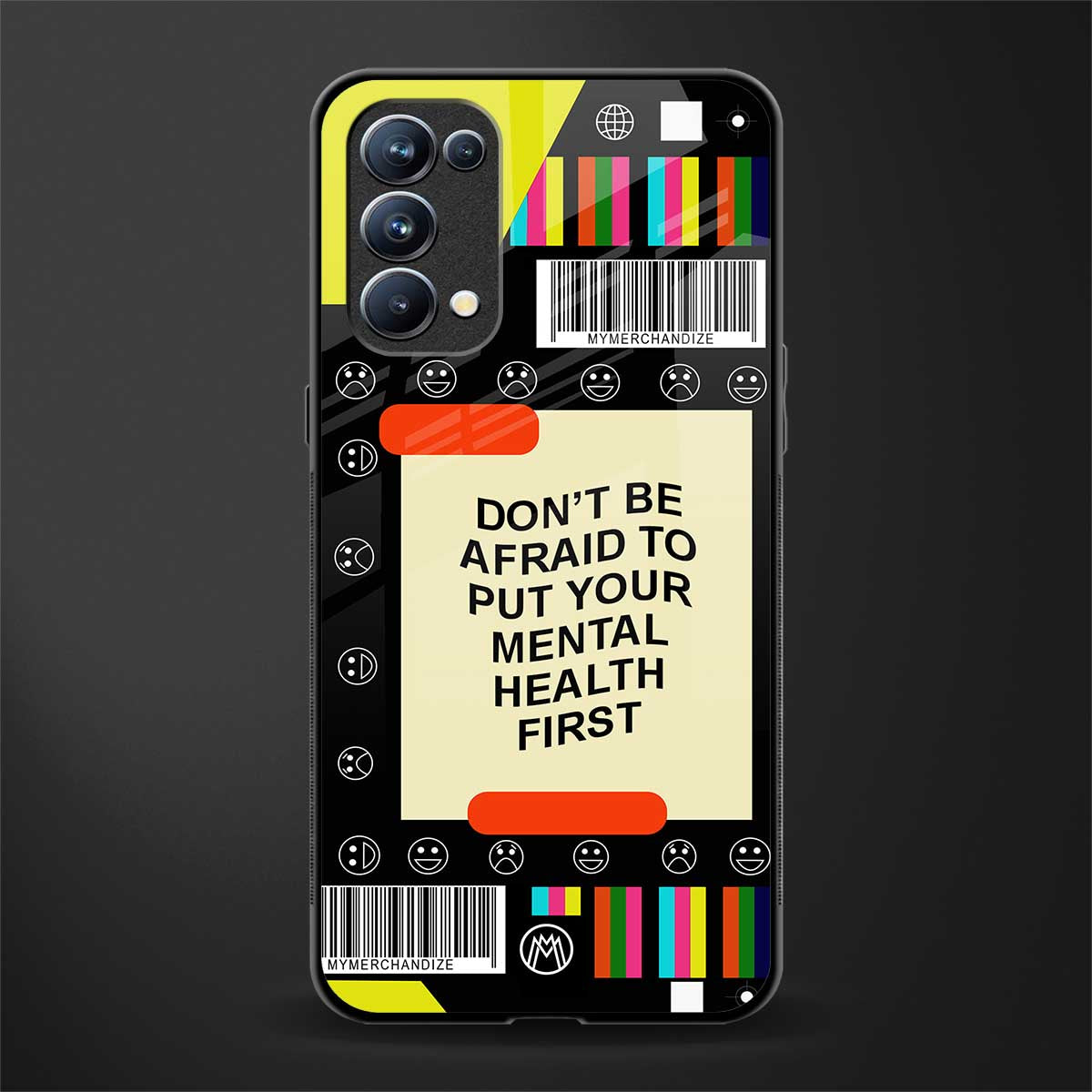 mental health back phone cover | glass case for oppo reno 5