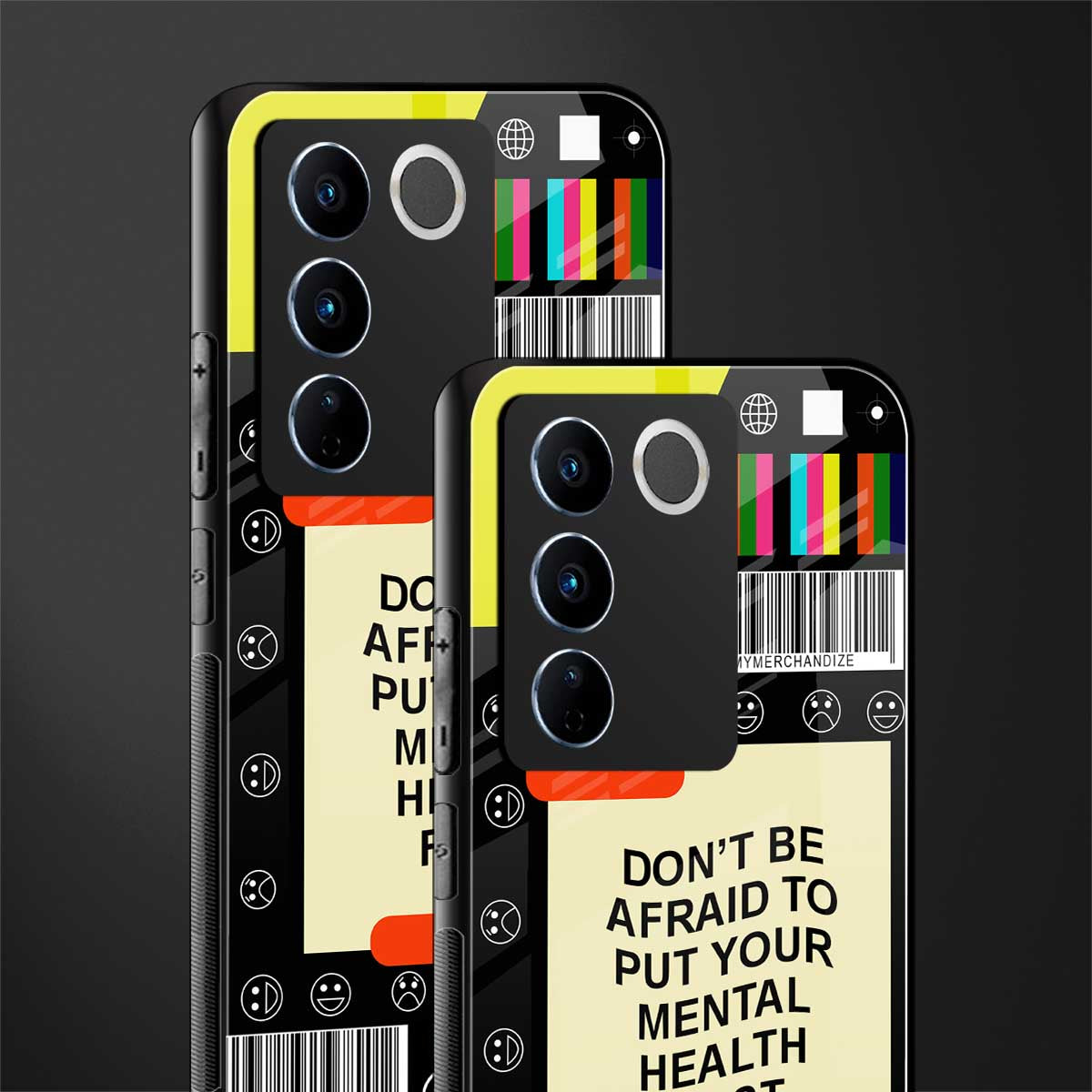 mental health back phone cover | glass case for vivo v27 pro 5g