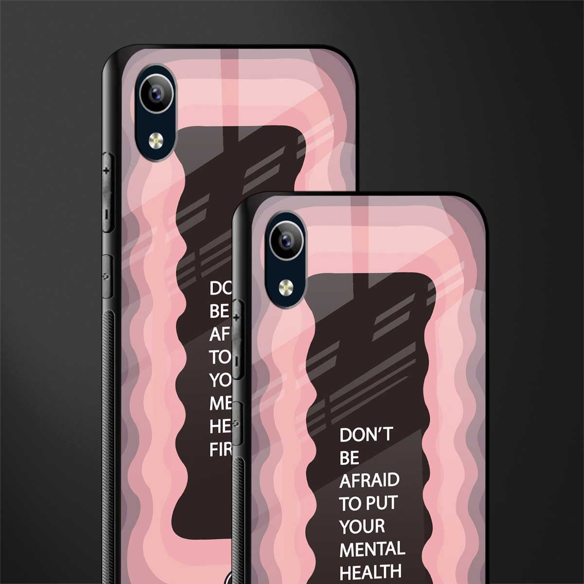 mental health first glass case for vivo y1s without fingerprint