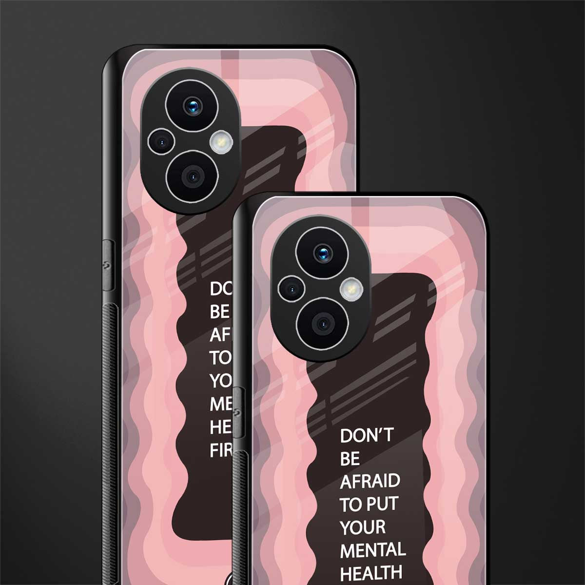 mental health first back phone cover | glass case for oppo f21 pro 5g