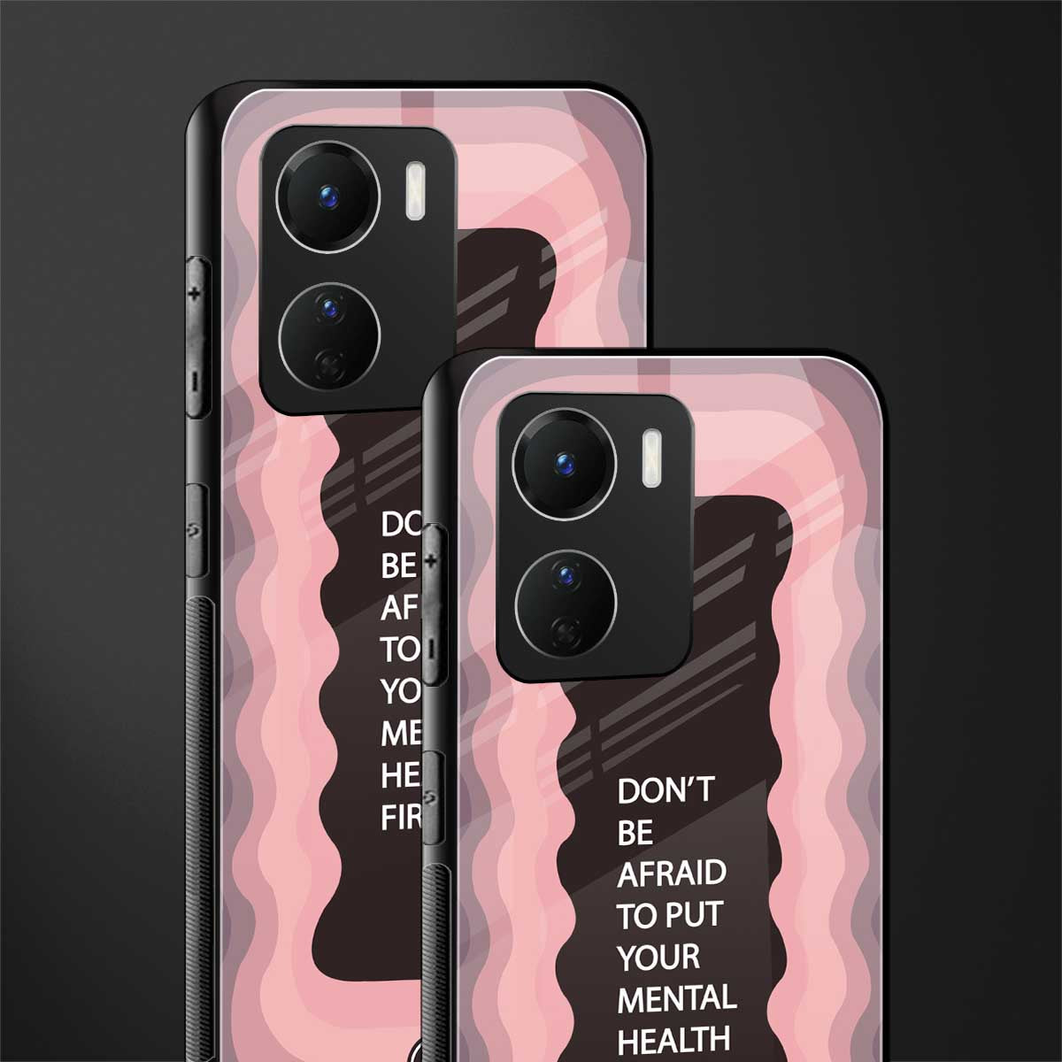 mental health first back phone cover | glass case for vivo y16