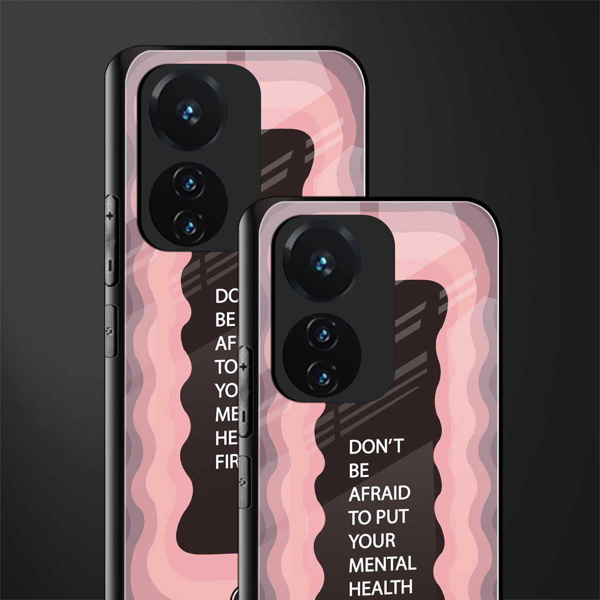 mental health first back phone cover | glass case for vivo t1 44w 4g