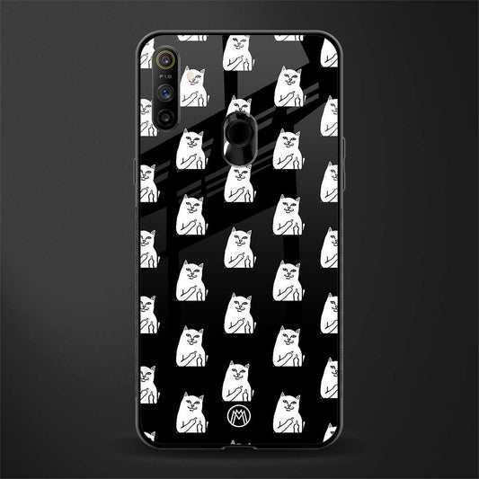 middle finger cat meme glass case for realme narzo 10a image