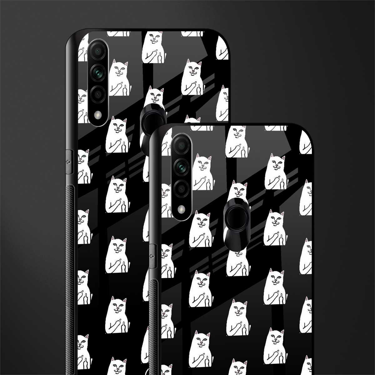 middle finger cat meme glass case for oppo a31 image-2