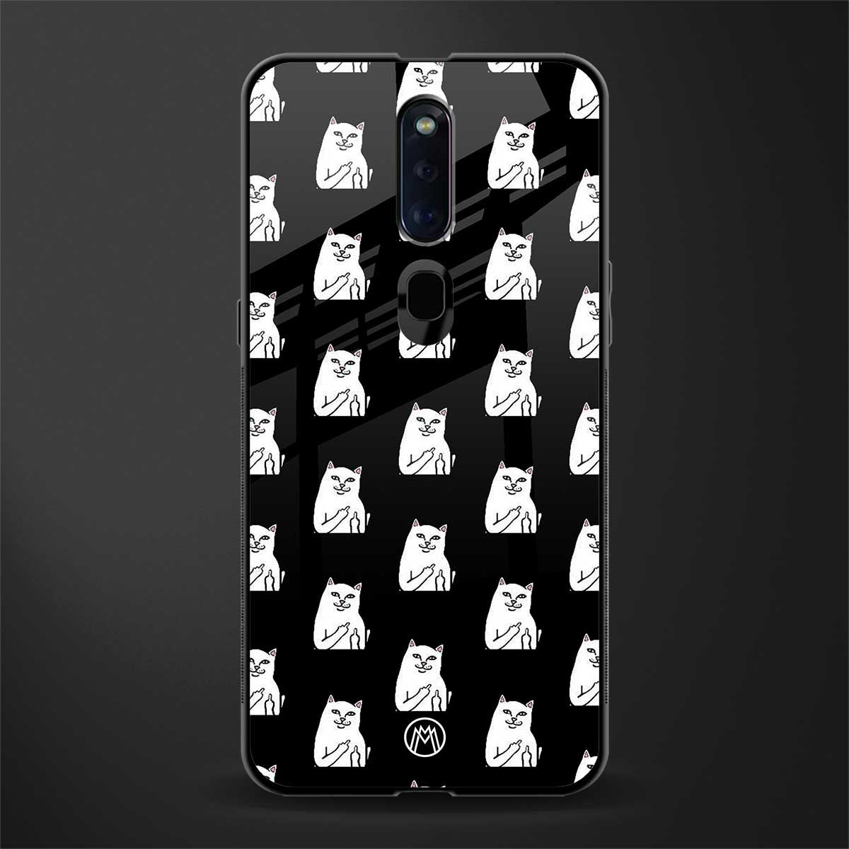 middle finger cat meme glass case for oppo f11 pro image