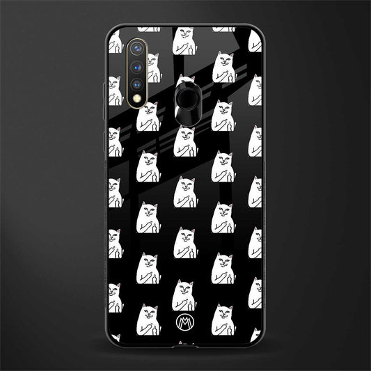 middle finger cat meme glass case for vivo u20 image