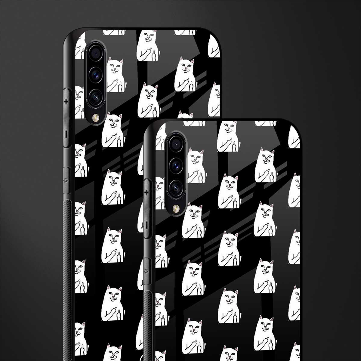 middle finger cat meme glass case for samsung galaxy a50s image-2