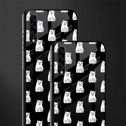 middle finger cat meme glass case for samsung galaxy a70s image-2