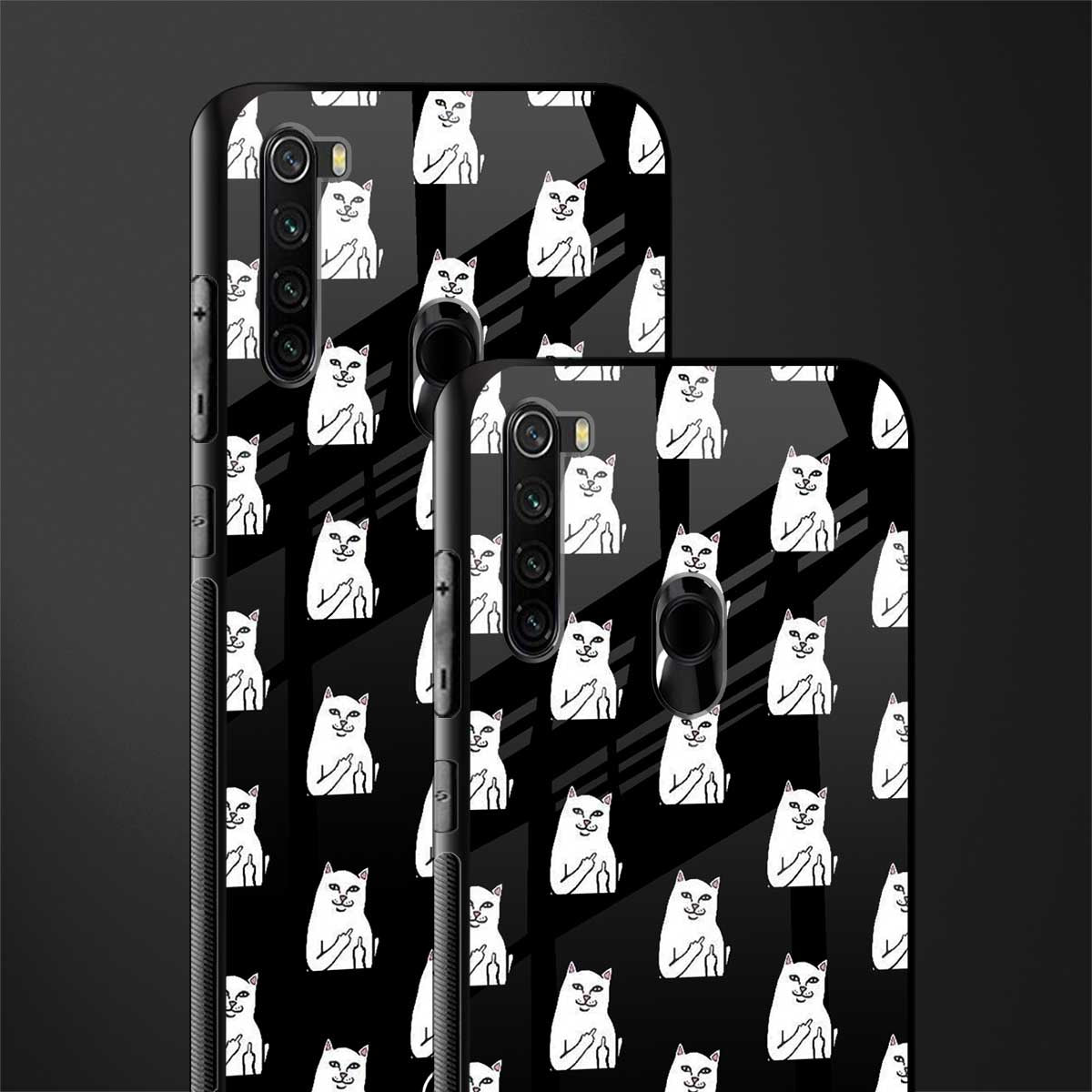 middle finger cat meme glass case for redmi note 8 image-2