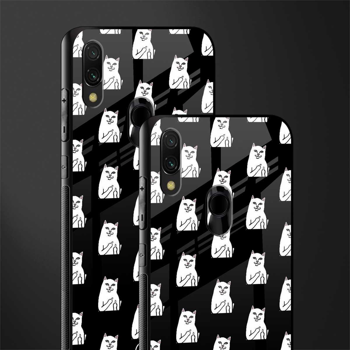 middle finger cat meme glass case for redmi note 7 pro image-2
