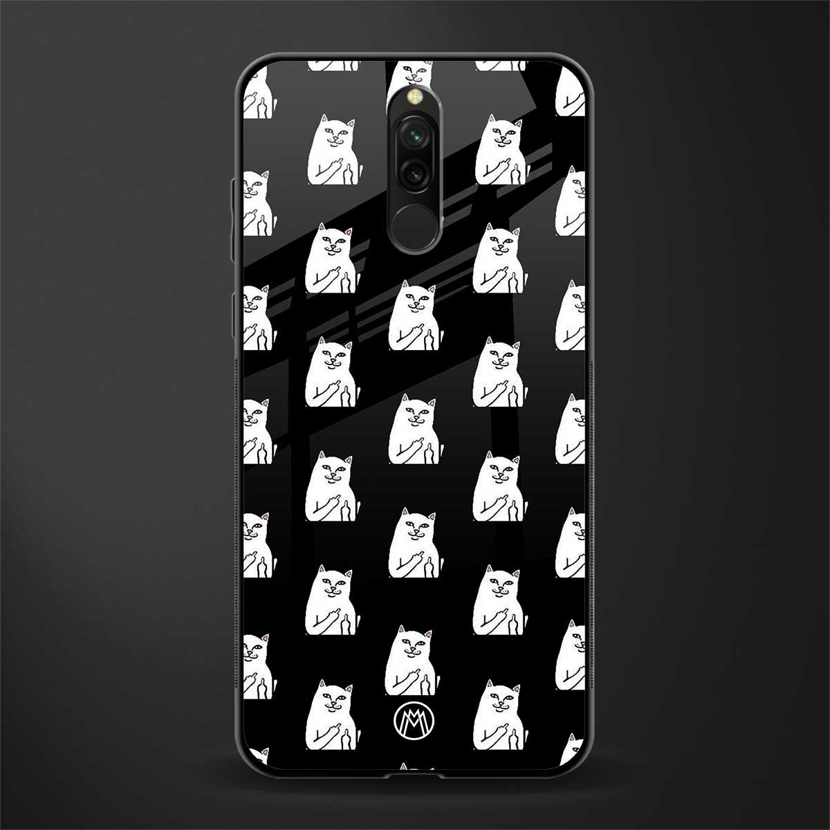 middle finger cat meme glass case for redmi 8 image