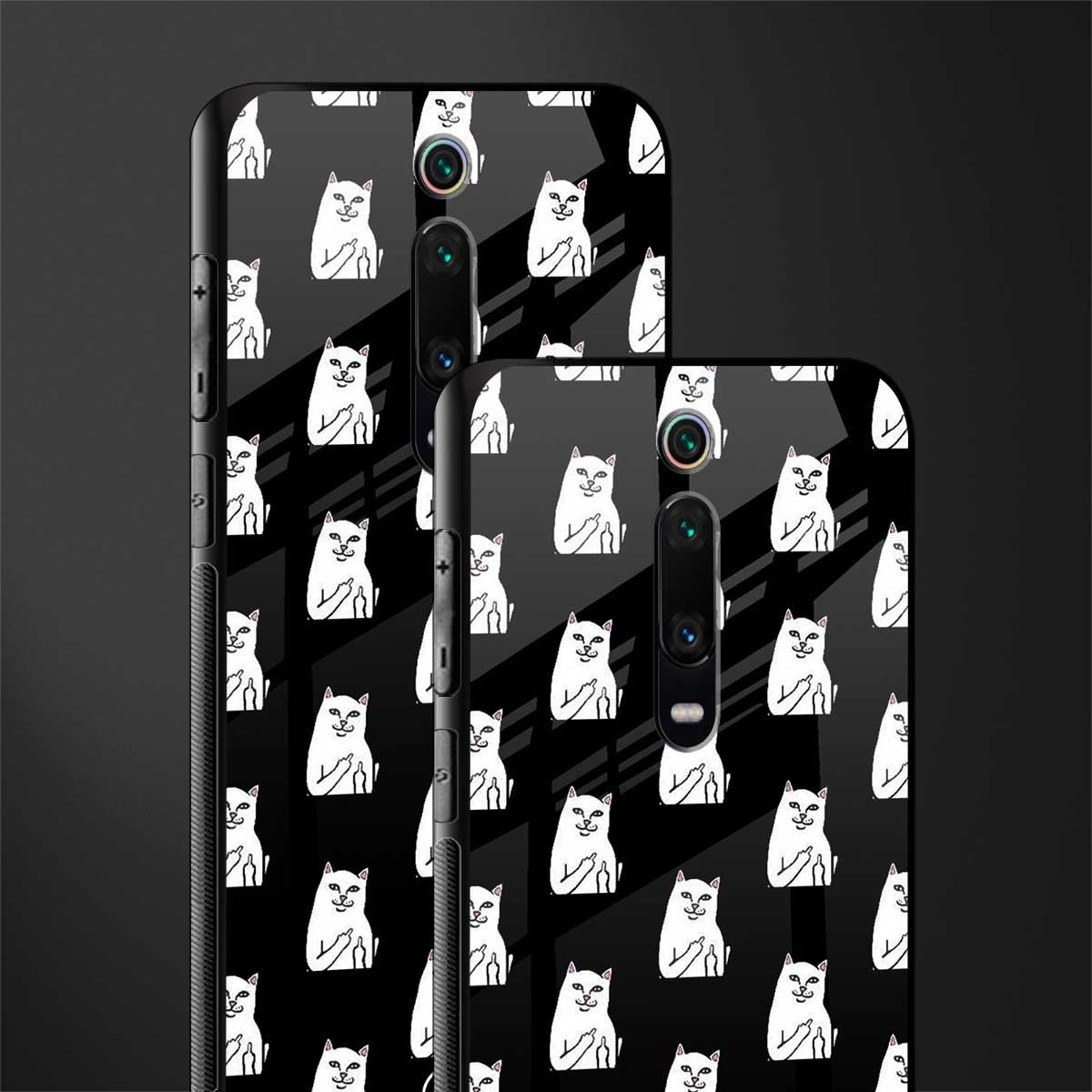 middle finger cat meme glass case for redmi k20 pro image-2