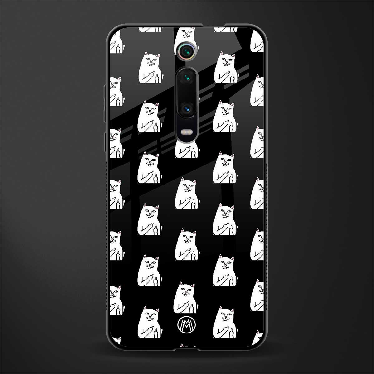 middle finger cat meme glass case for redmi k20 pro image