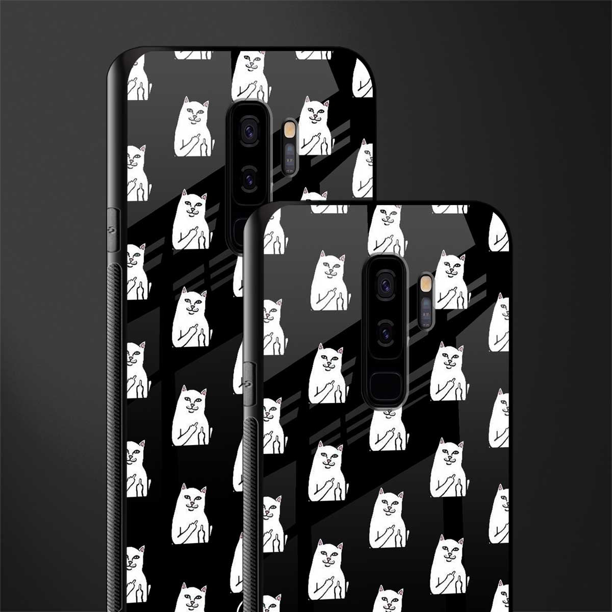 middle finger cat meme glass case for samsung galaxy s9 plus image-2