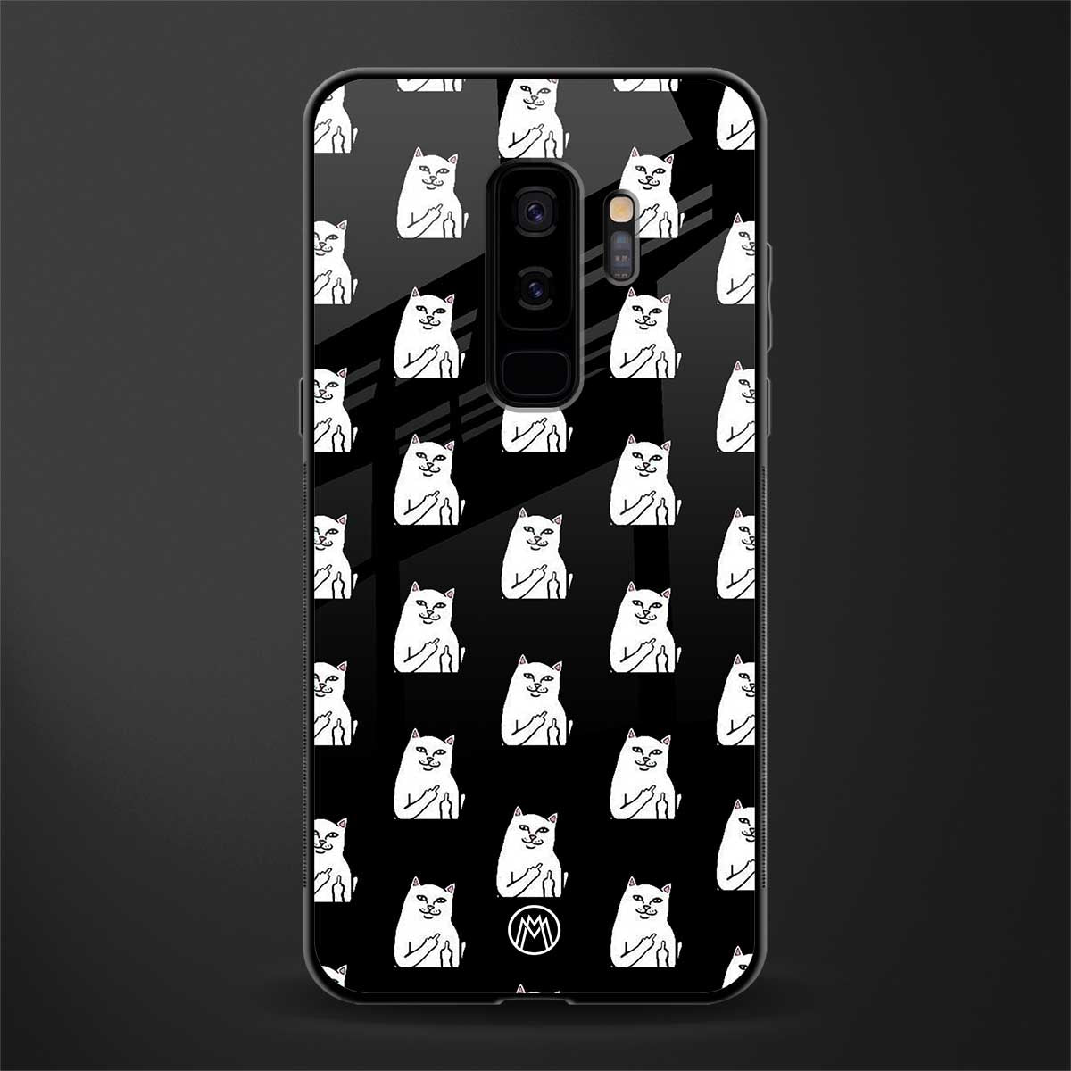 middle finger cat meme glass case for samsung galaxy s9 plus image