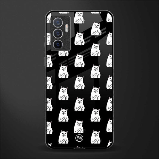 middle finger cat meme glass case for vivo v23e image