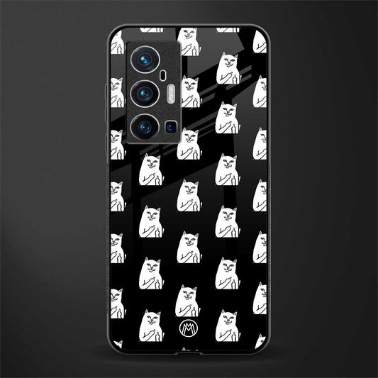 middle finger cat meme glass case for vivo x70 pro plus image