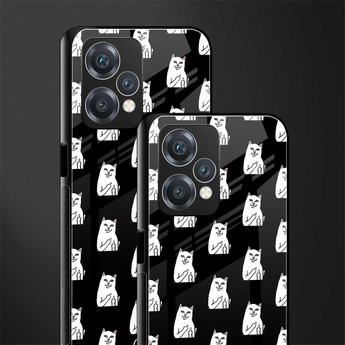middle finger cat meme back phone cover | glass case for realme 9 pro 5g