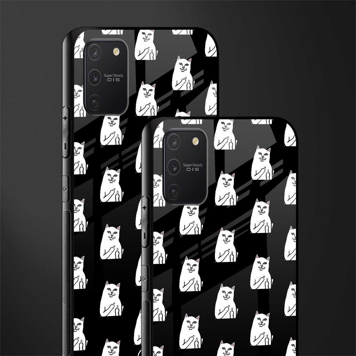 middle finger cat meme glass case for samsung galaxy s10 lite image-2