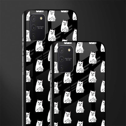 middle finger cat meme glass case for samsung galaxy a91 image-2