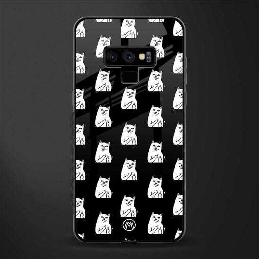 middle finger cat meme glass case for samsung galaxy note 9 image