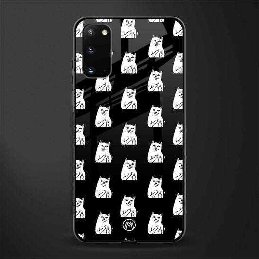 middle finger cat meme glass case for samsung galaxy s20 image