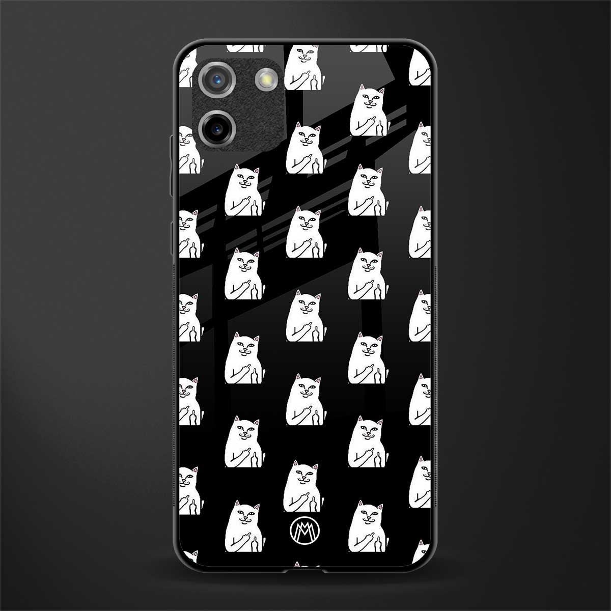 middle finger cat meme glass case for realme c11 image