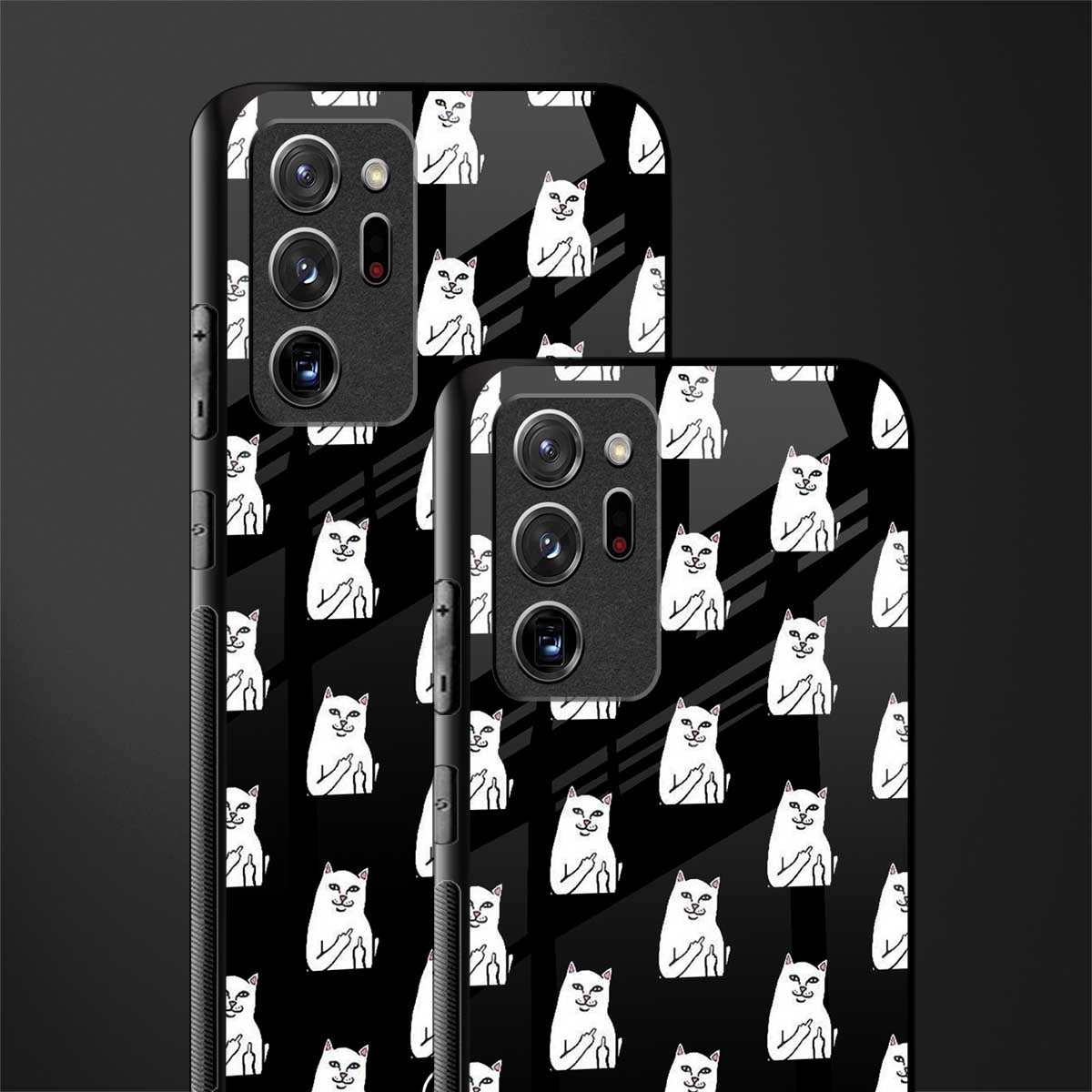 middle finger cat meme glass case for samsung galaxy note 20 ultra 5g image-2