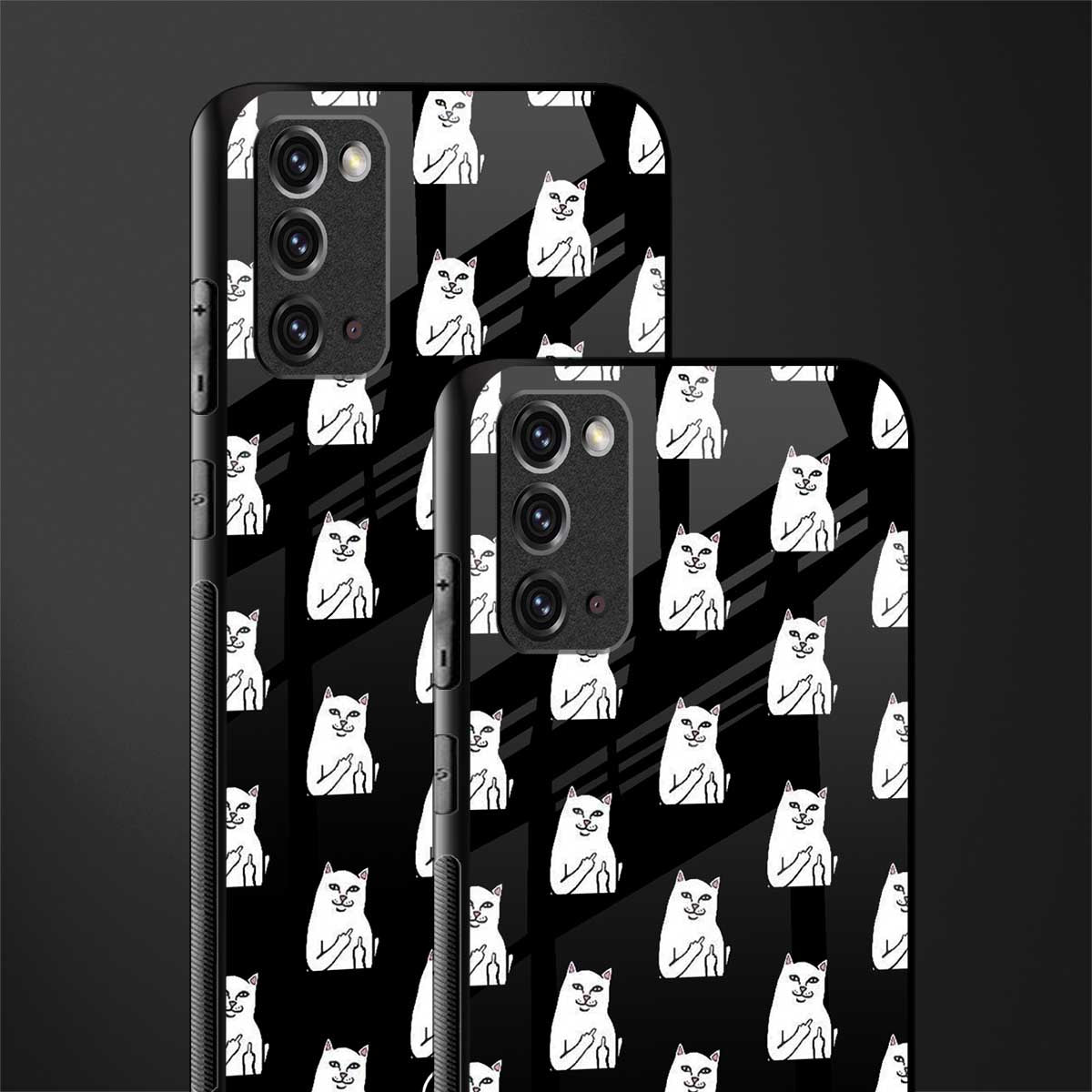 middle finger cat meme glass case for samsung galaxy note 20 image-2