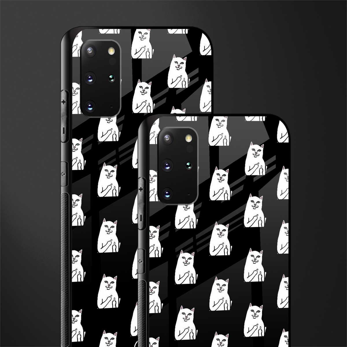 middle finger cat meme glass case for samsung galaxy s20 plus image-2