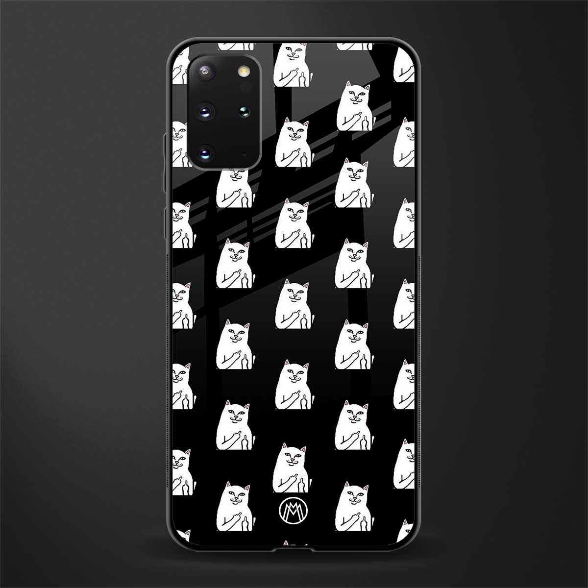 middle finger cat meme glass case for samsung galaxy s20 plus image
