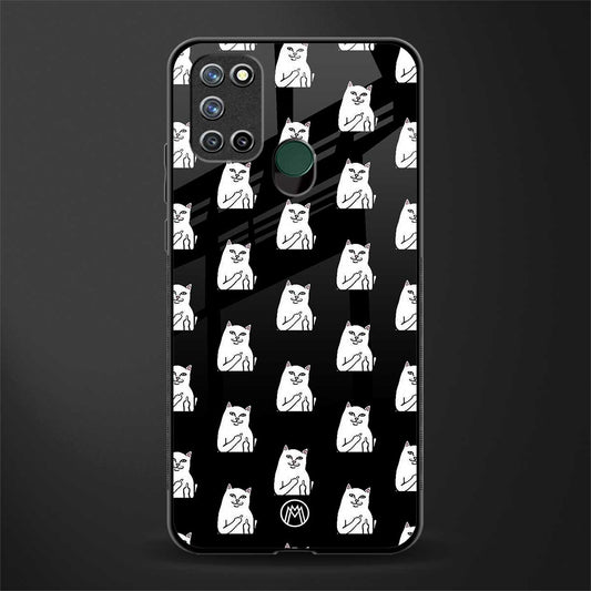 middle finger cat meme glass case for realme 7i image