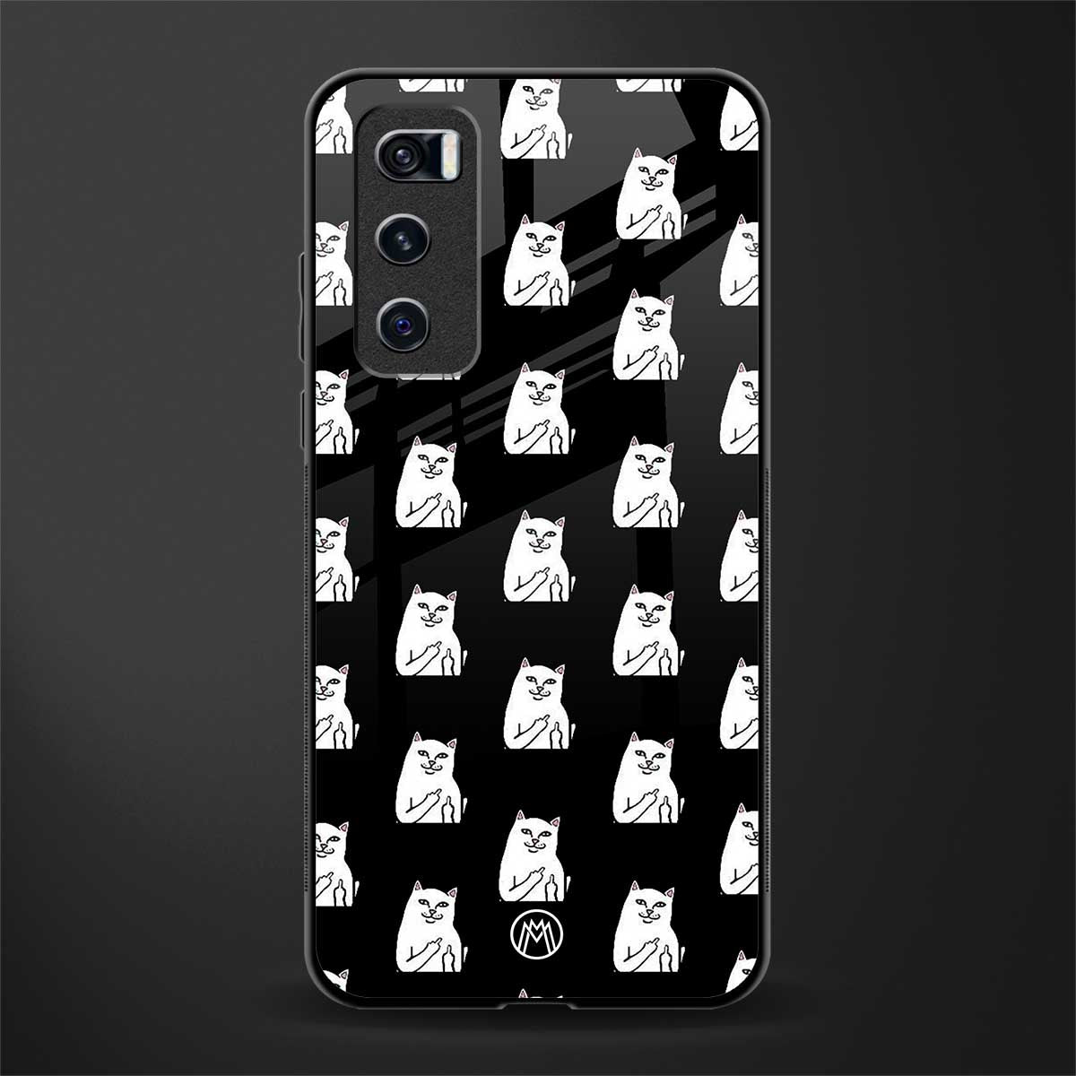 middle finger cat meme glass case for vivo v20 se image