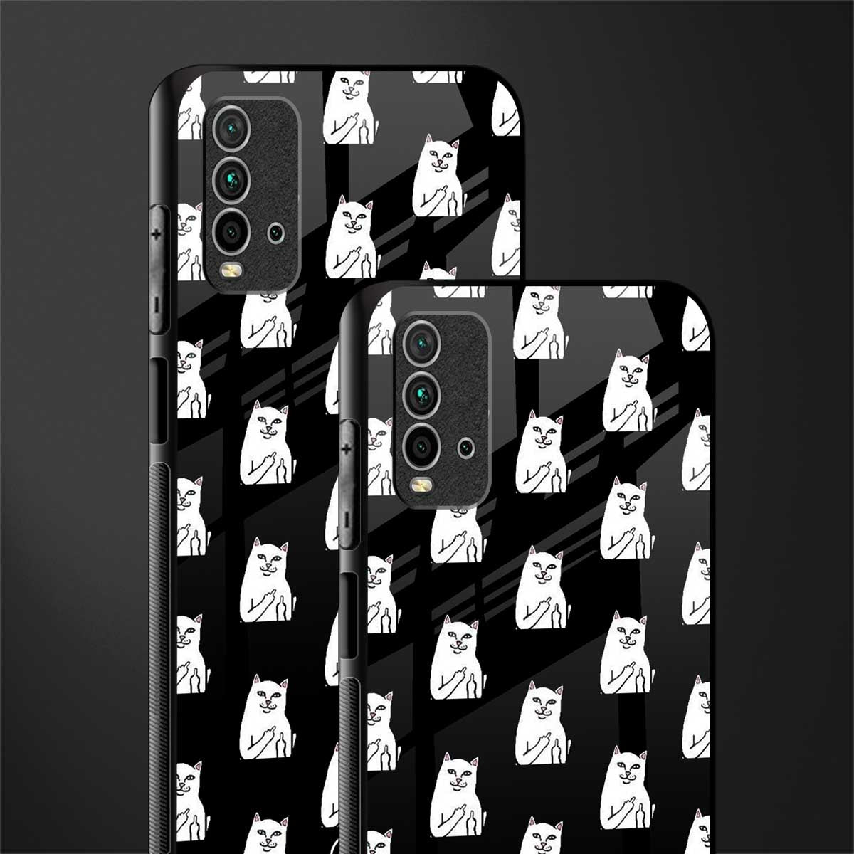 middle finger cat meme glass case for redmi 9 power image-2