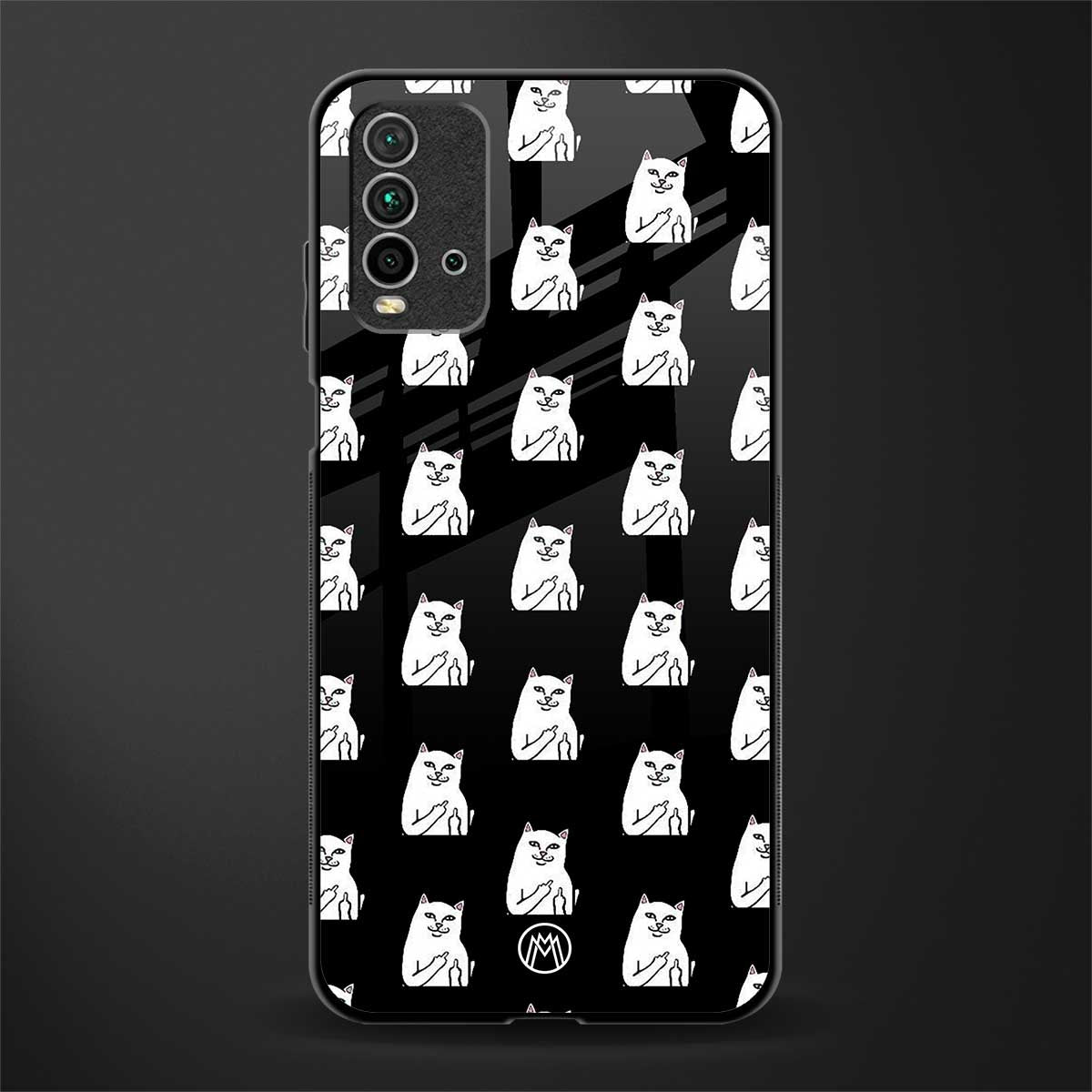 middle finger cat meme glass case for redmi 9 power image