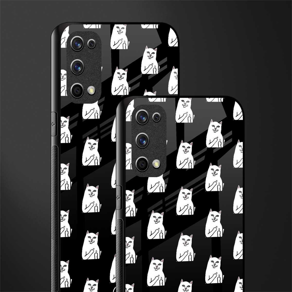 middle finger cat meme glass case for realme x7 pro image-2