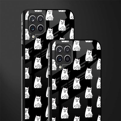 middle finger cat meme glass case for samsung galaxy a12 image-2