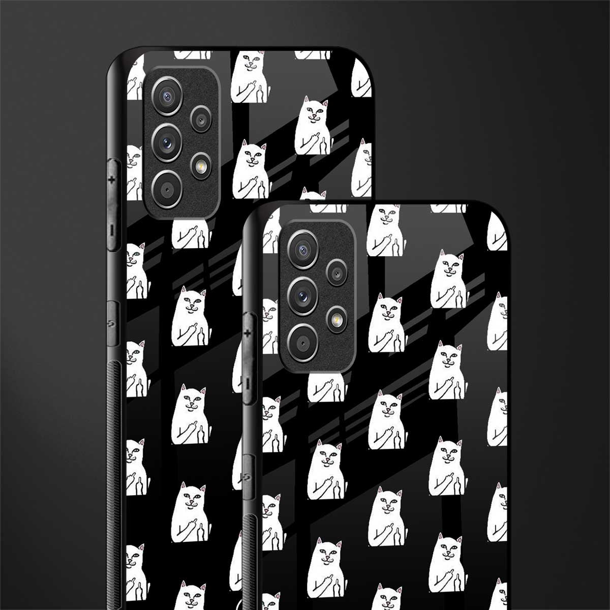 middle finger cat meme glass case for samsung galaxy a32 4g image-2