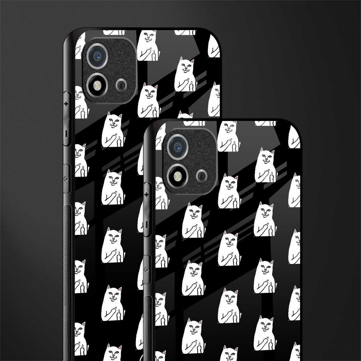 middle finger cat meme glass case for realme c20 image-2