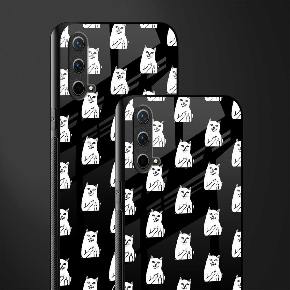 middle finger cat meme glass case for oneplus nord ce 5g image-2